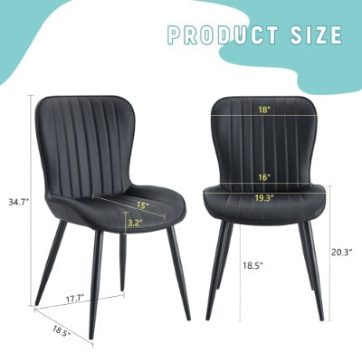The Black Minimalist Ergonomic Dining Chair Comes In A Pack Of 4, With