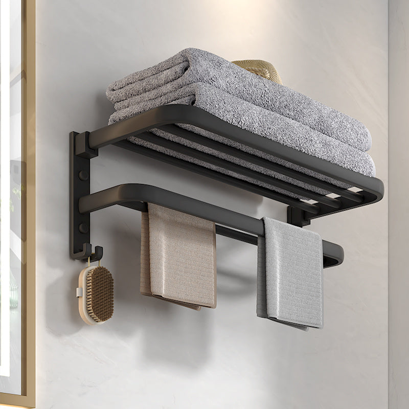 WallMounted Bathroom Towel Rack and Shelf Combo