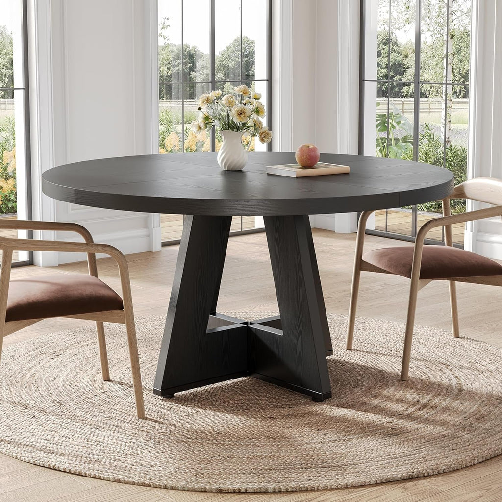 round Dining Table for 4-6 People, 47 Inches Dining Room Table with