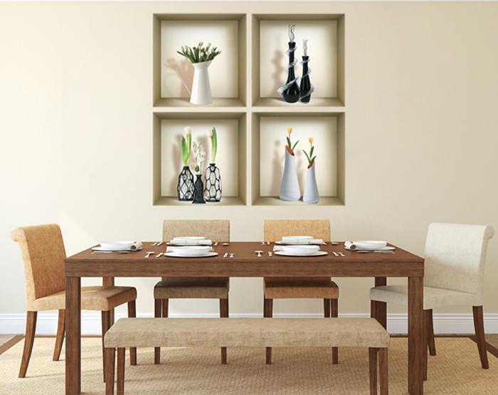 3D Niche Wall Art Decals - Set Of 4 | Easy To Apply, Stunning