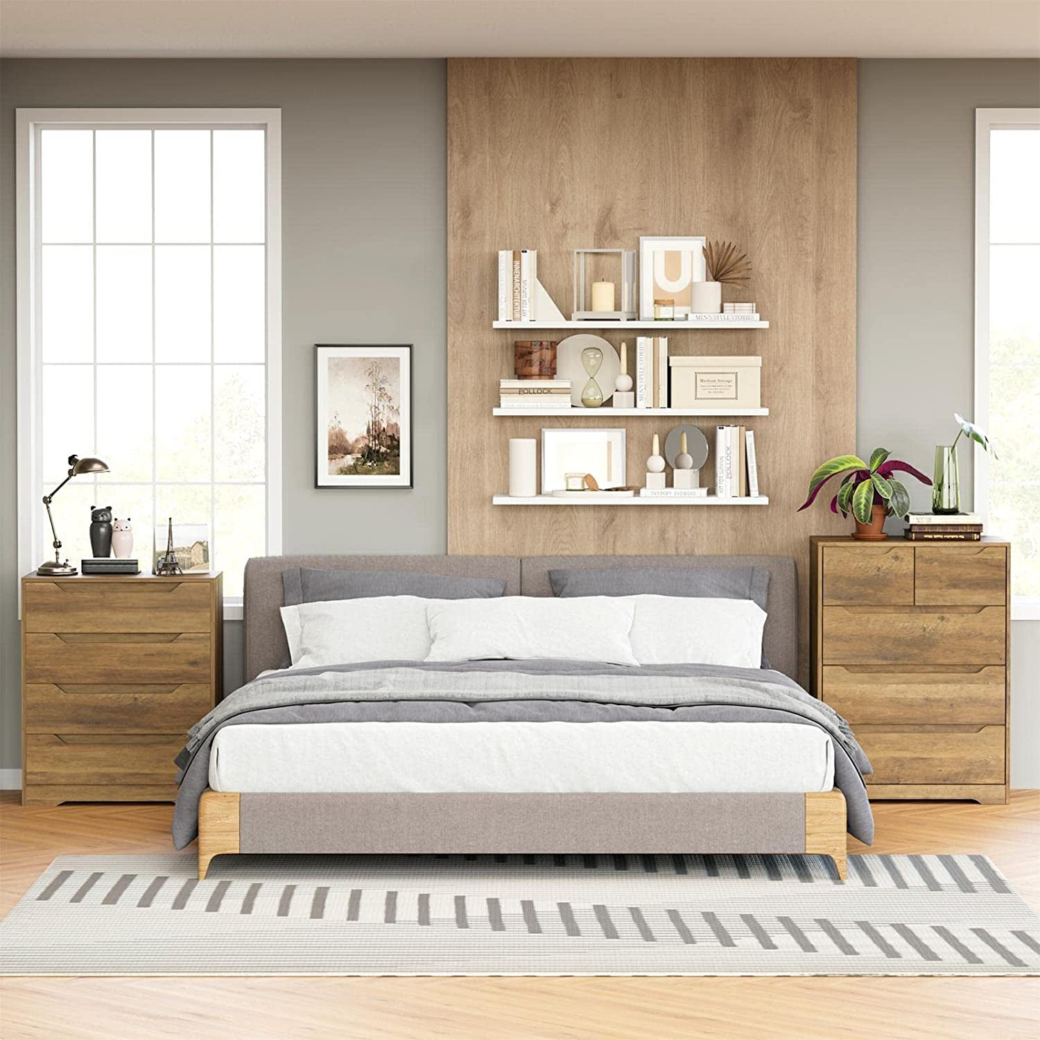 Rustic Brown 5 Drawer Dresser For Bedroom Organization