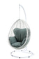 Beige and Black Hanging Pod Wicker Patio Swing Chair