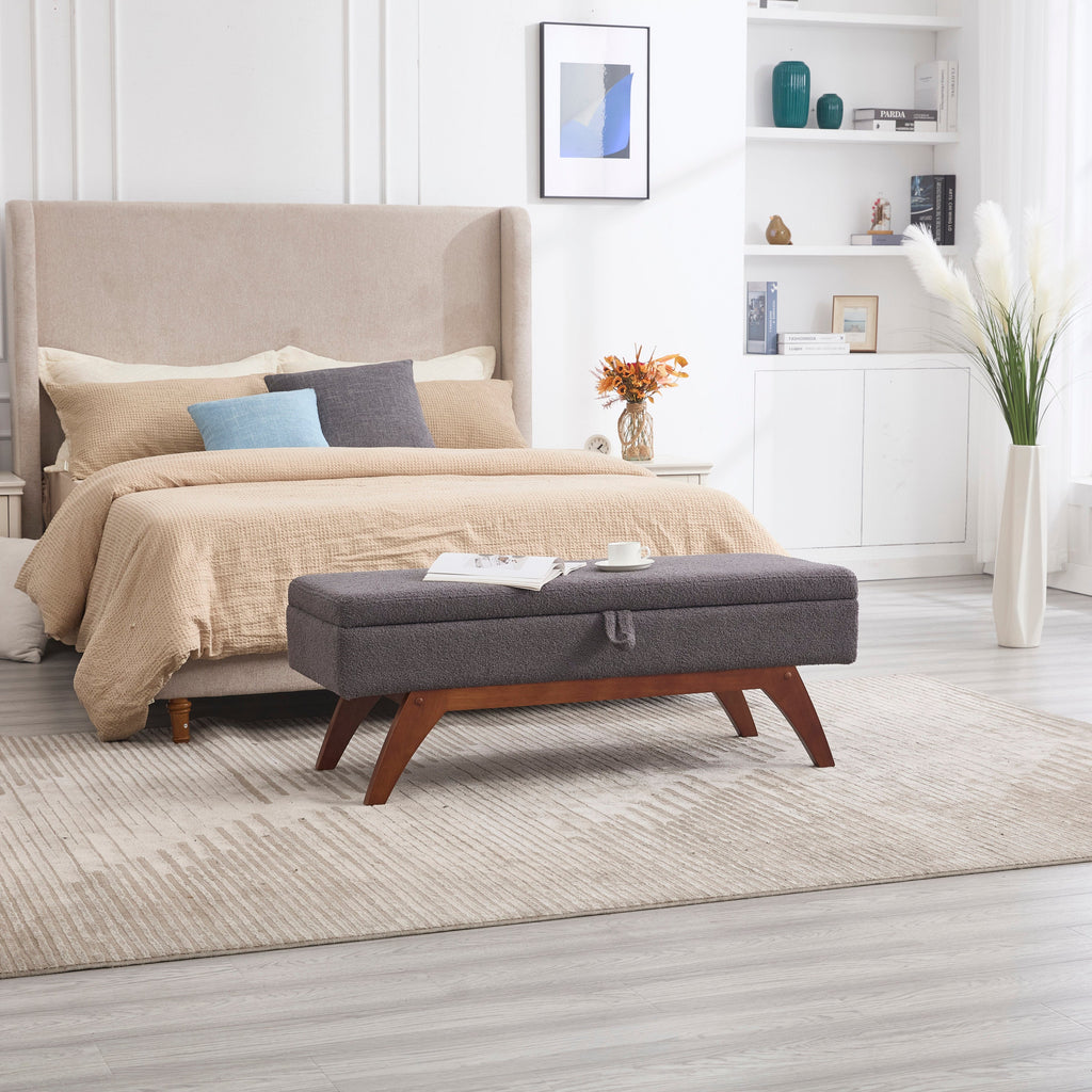 Teddy wool fabric, solid wood feet for solid weighing, and bed end