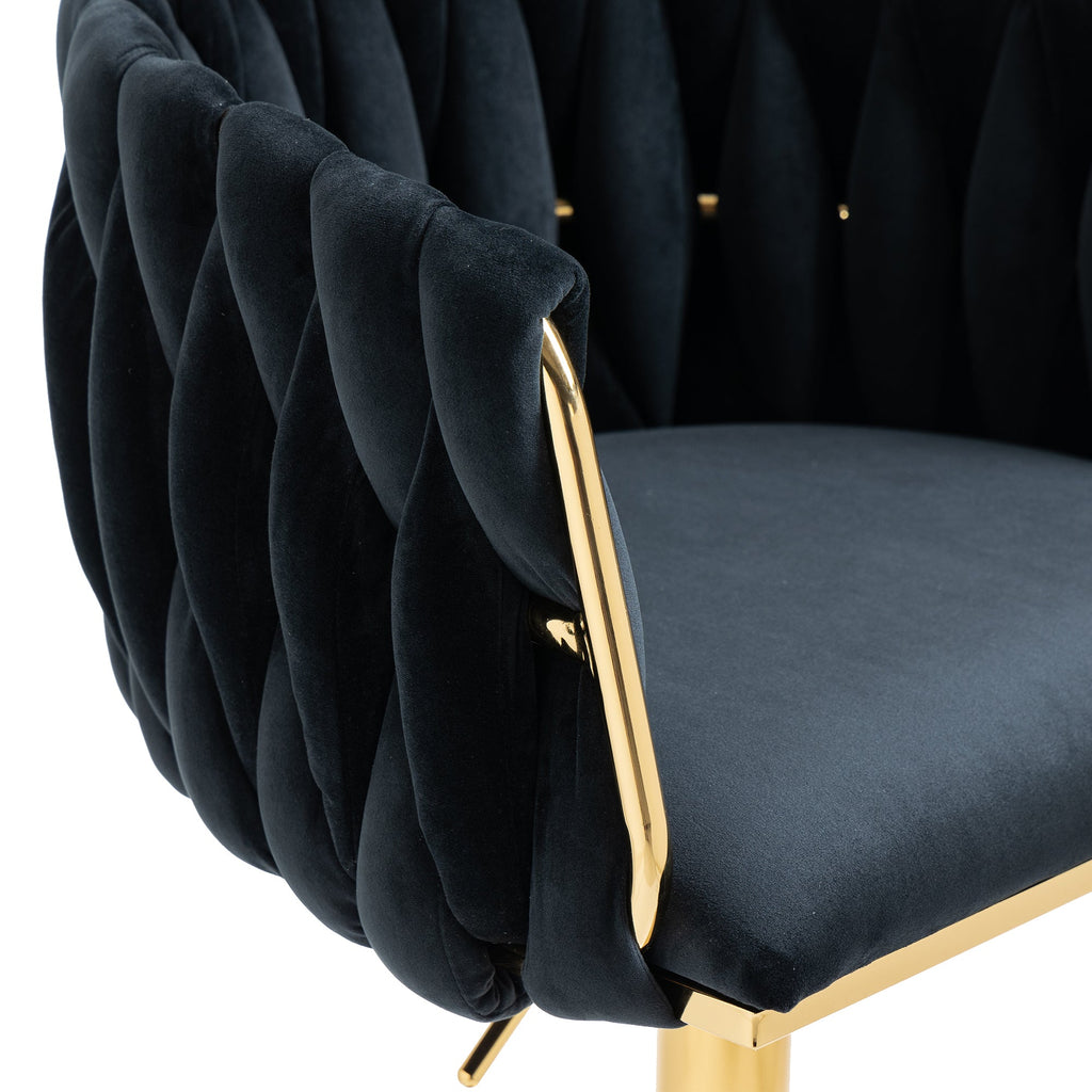 Vintage Bar Stools with Back and Footrest Counter Height Dining Chairs