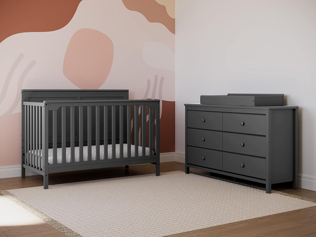 Alpine 6 Drawer Dresser Black GREENGUARD Gold Certified Nursery