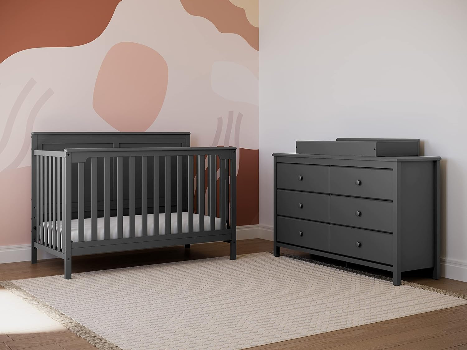 Alpine 6 Drawer Dresser Black GREENGUARD Gold Certified Nursery