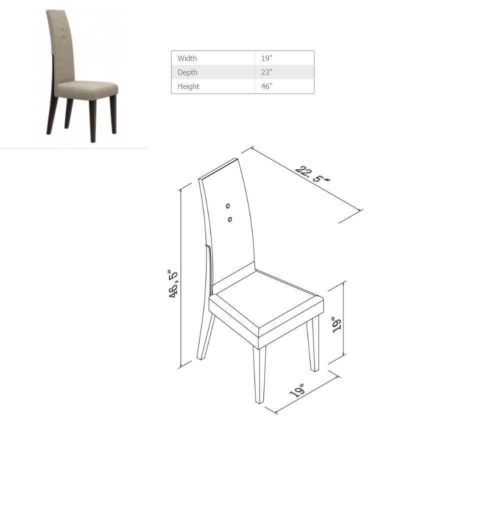 98.5inches X 43.5inches X 30inches Wenge Dining Table and 6Pcs Chair