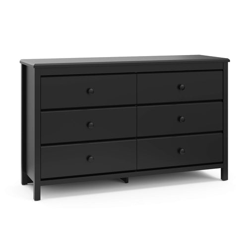 Alpine 6 Drawer Dresser Black GREENGUARD Gold Certified Nursery