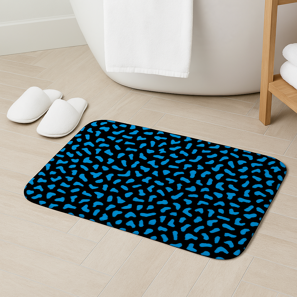 Blue camouflage Bathmat
