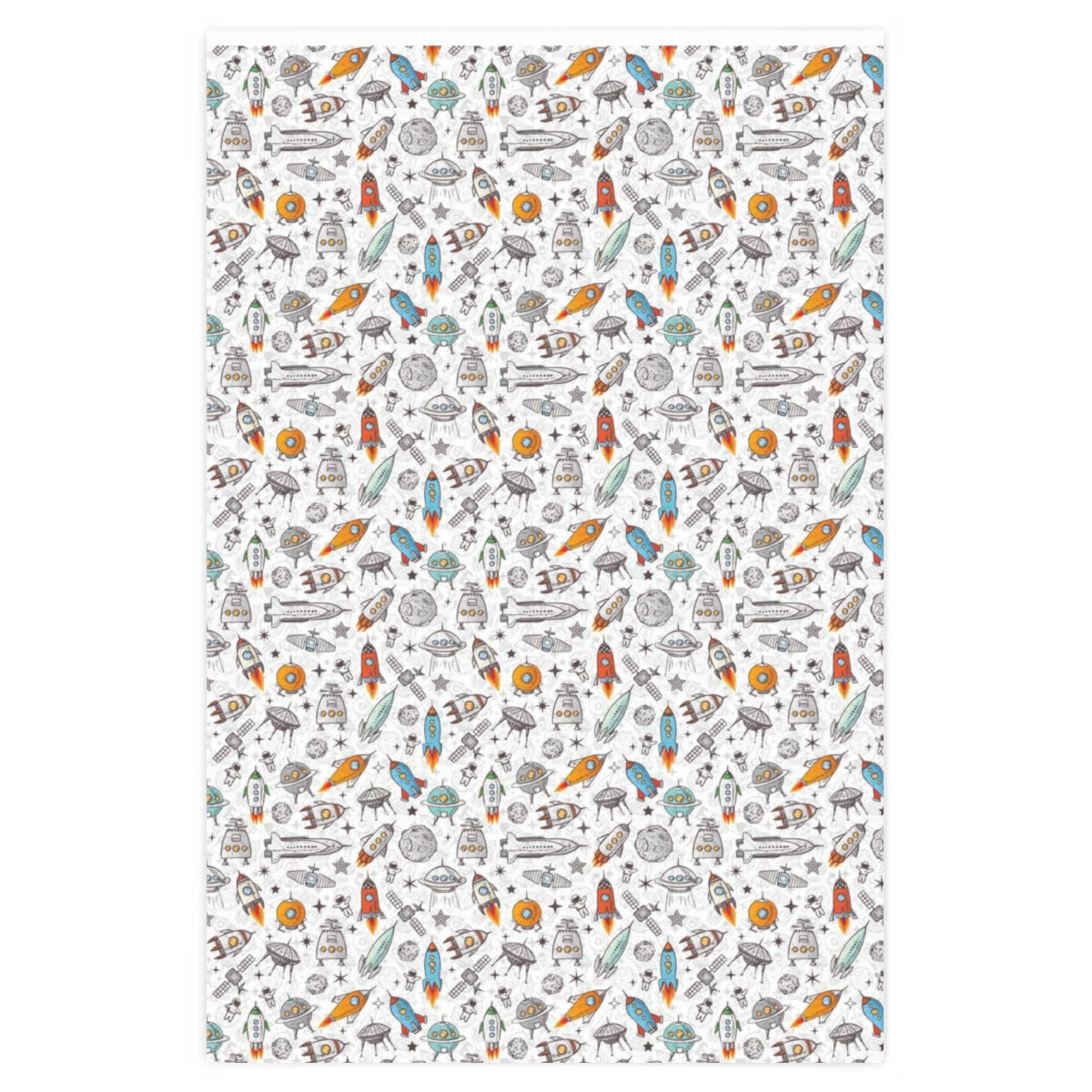 Space Rocket Ship Wrapping Paper