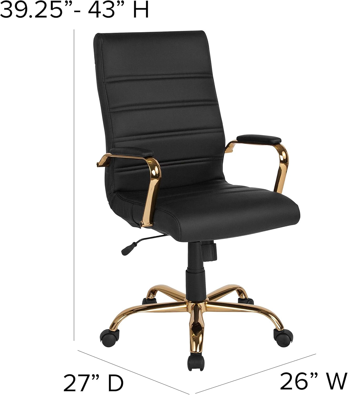 Whitney Black High Back Leathersoft Desk Chair Swivel