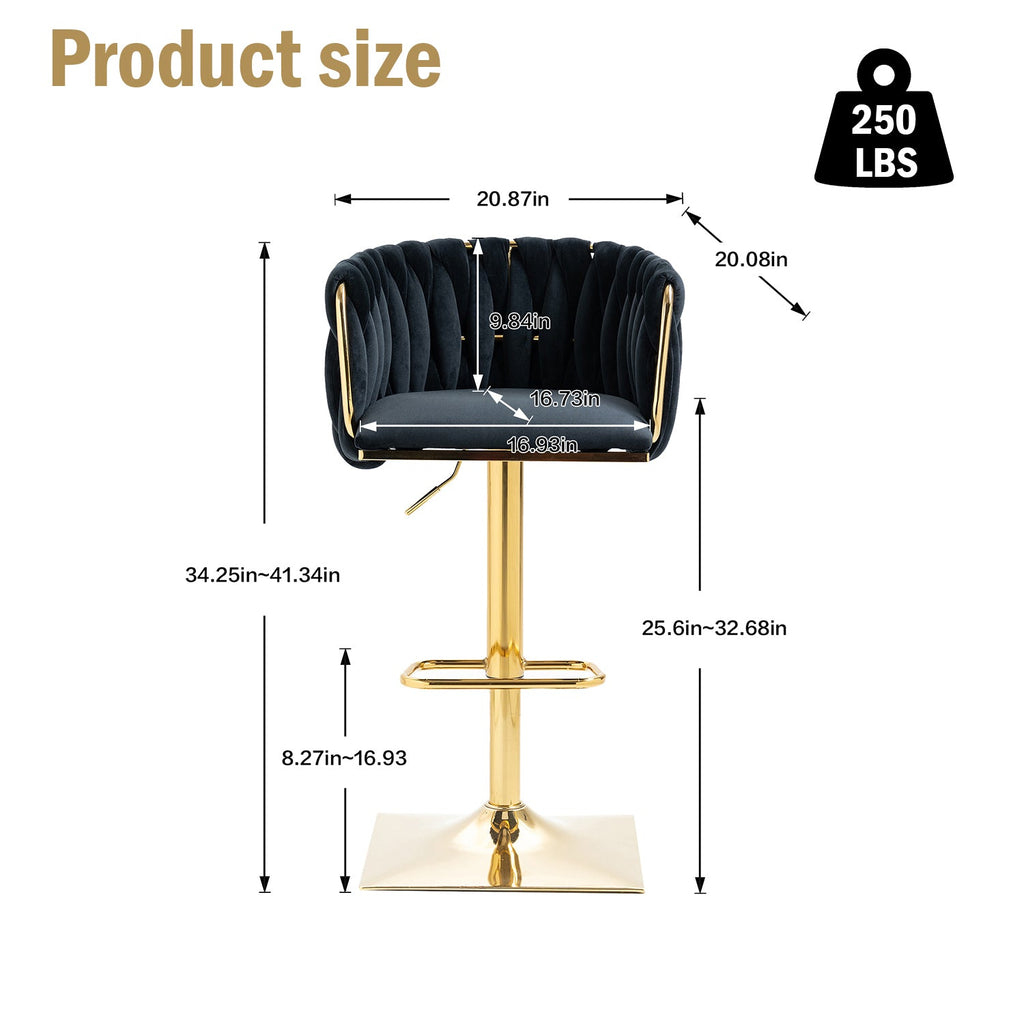 Vintage Bar Stools with Back and Footrest Counter Height Dining Chairs