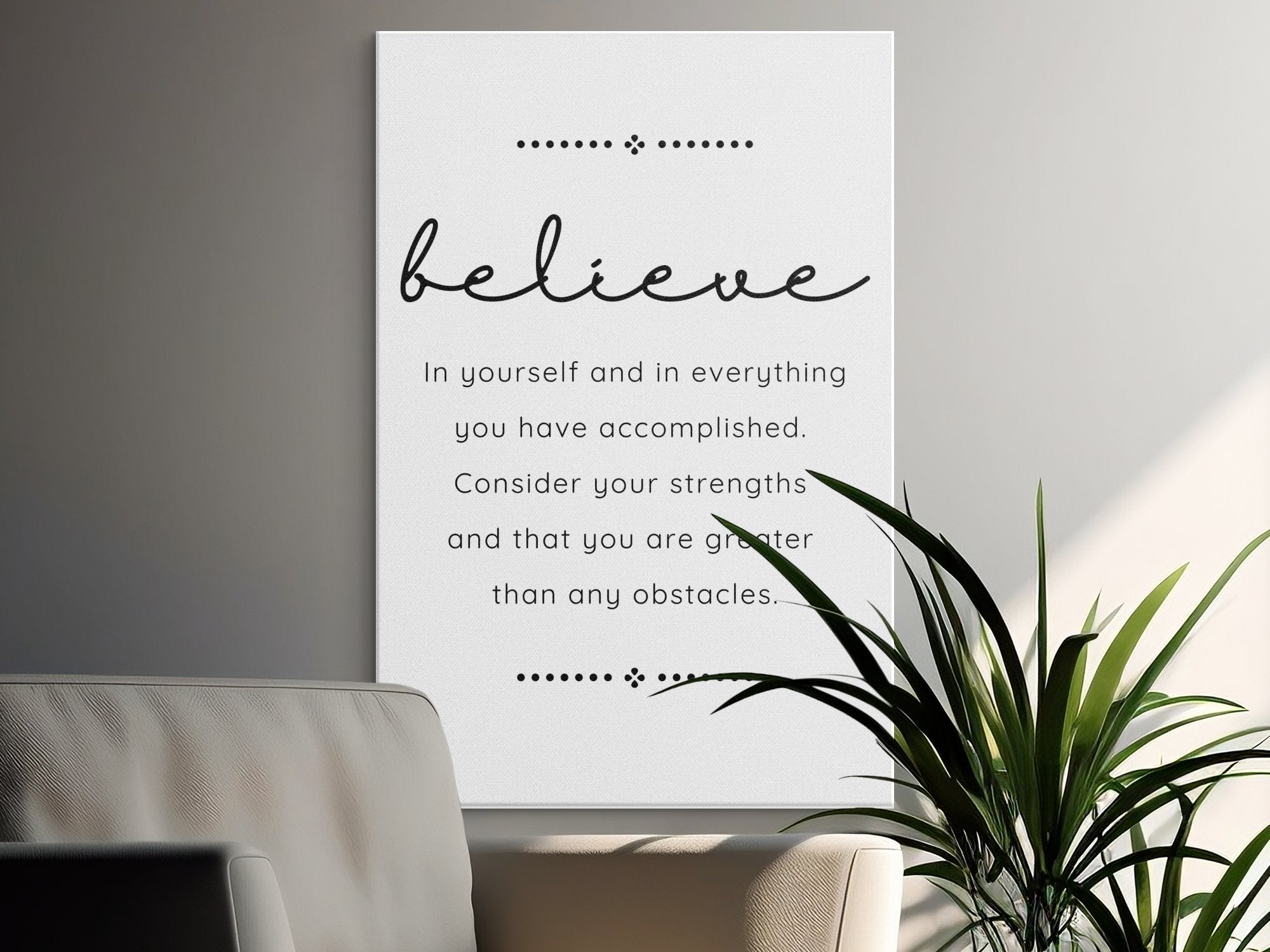 Wall Decor Giclee Poster Art Print - Believe Inspirational Quote