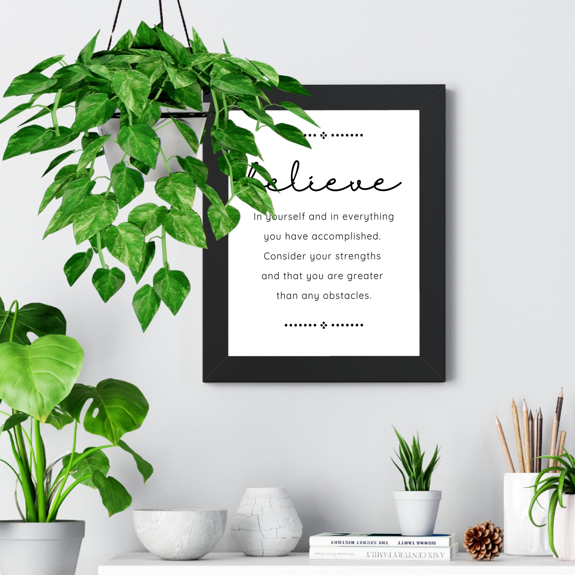 Wall Decor Giclee Poster Art Print - Believe Inspirational Quote