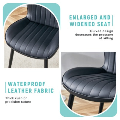 The Black Minimalist Ergonomic Dining Chair Comes In A Pack Of 4, With