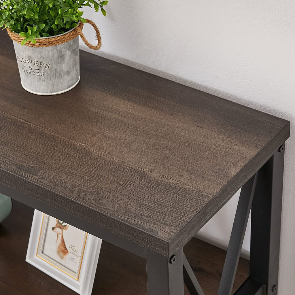 Rustic 3-Tier Console Table for Living Room