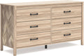 Mid-Century Modern 6 Drawer Dresser With Chevron Pattern