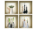 3D Niche Wall Art Decals - Set Of 4 | Easy To Apply, Stunning