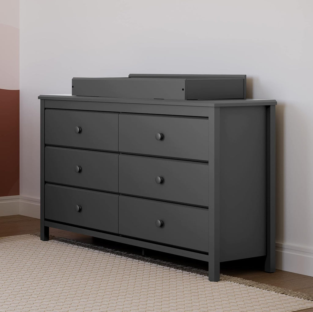 Alpine 6 Drawer Dresser Black GREENGUARD Gold Certified Nursery
