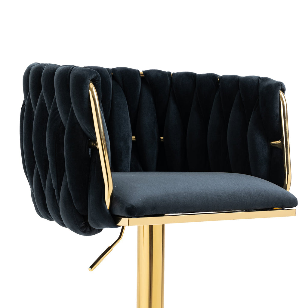 Vintage Bar Stools with Back and Footrest Counter Height Dining Chairs