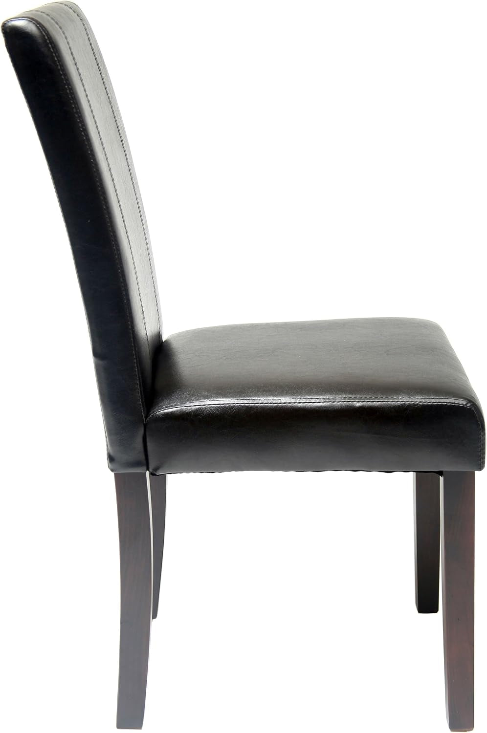 Urban Style Solid Wood Leatherette Padded Parson Chair, Black, Set of