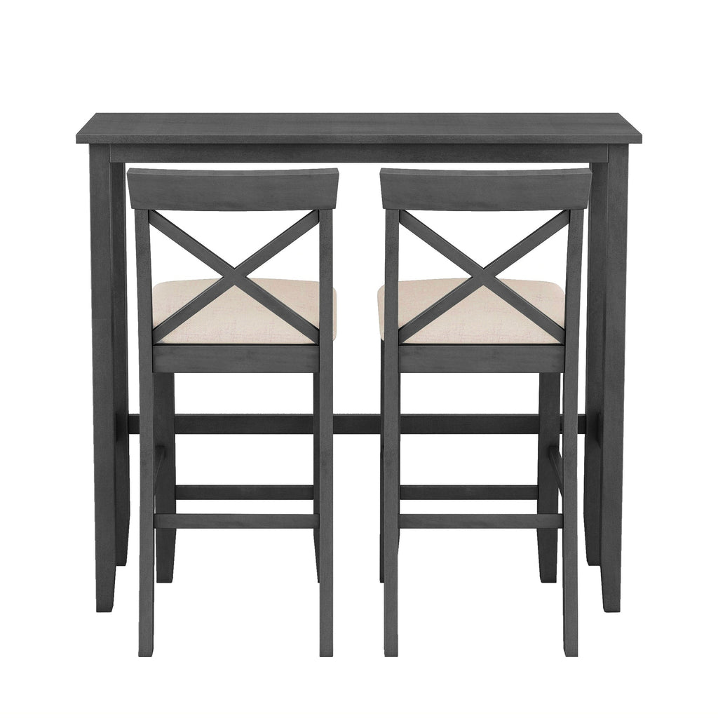 Farmhouse 48"Rectangular Wood Bar Height Dining Set Kitchen Breakfast