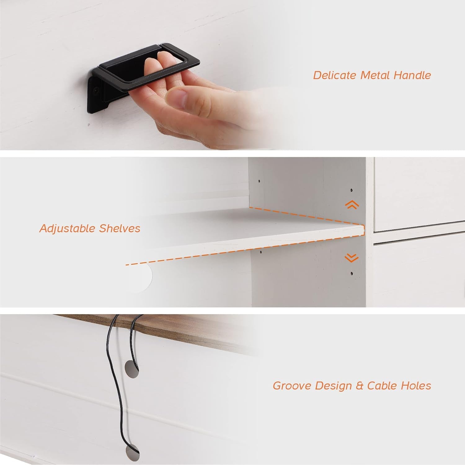 98.4" Wide TV Stand for Tvs up to 110",Faux Bark Finish Wood