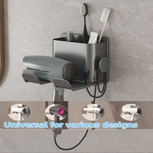 Sleek WallMounted Bathroom Organizer Rack with Smartphone Holder