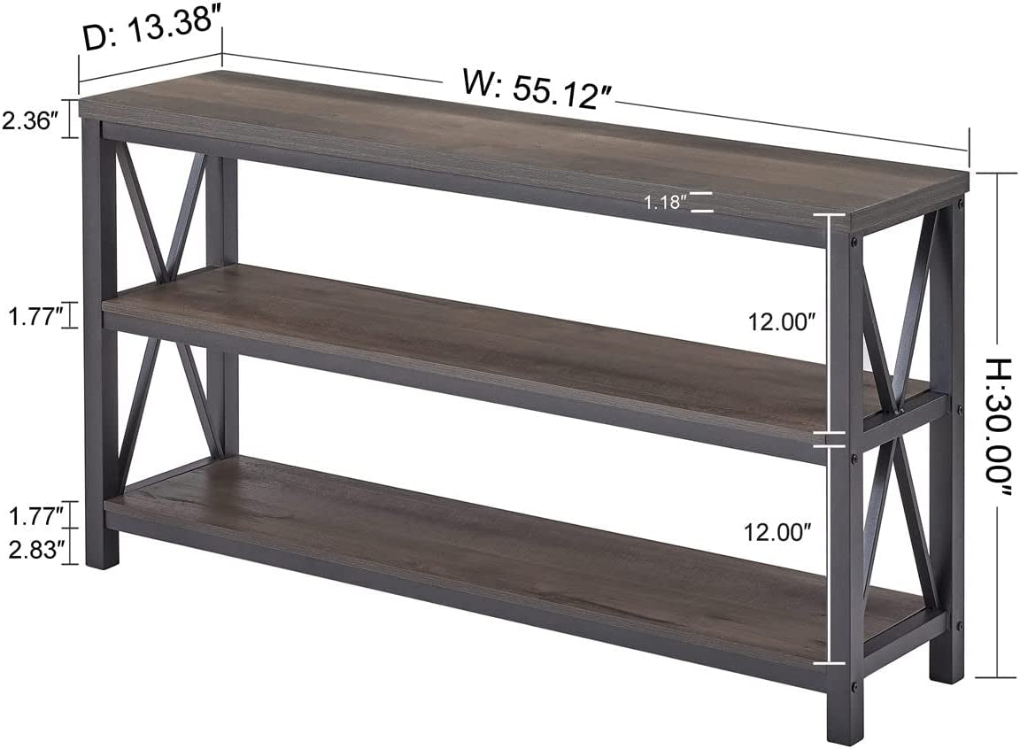 Rustic 3-Tier Console Table for Living Room