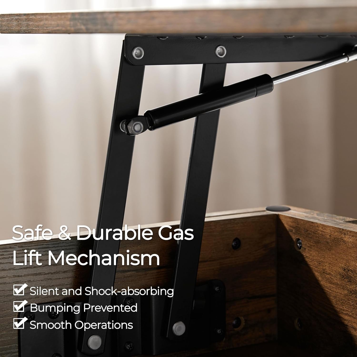 Coffee Table, 47.5In Lift Top Coffee Table with Hidden Compartment and