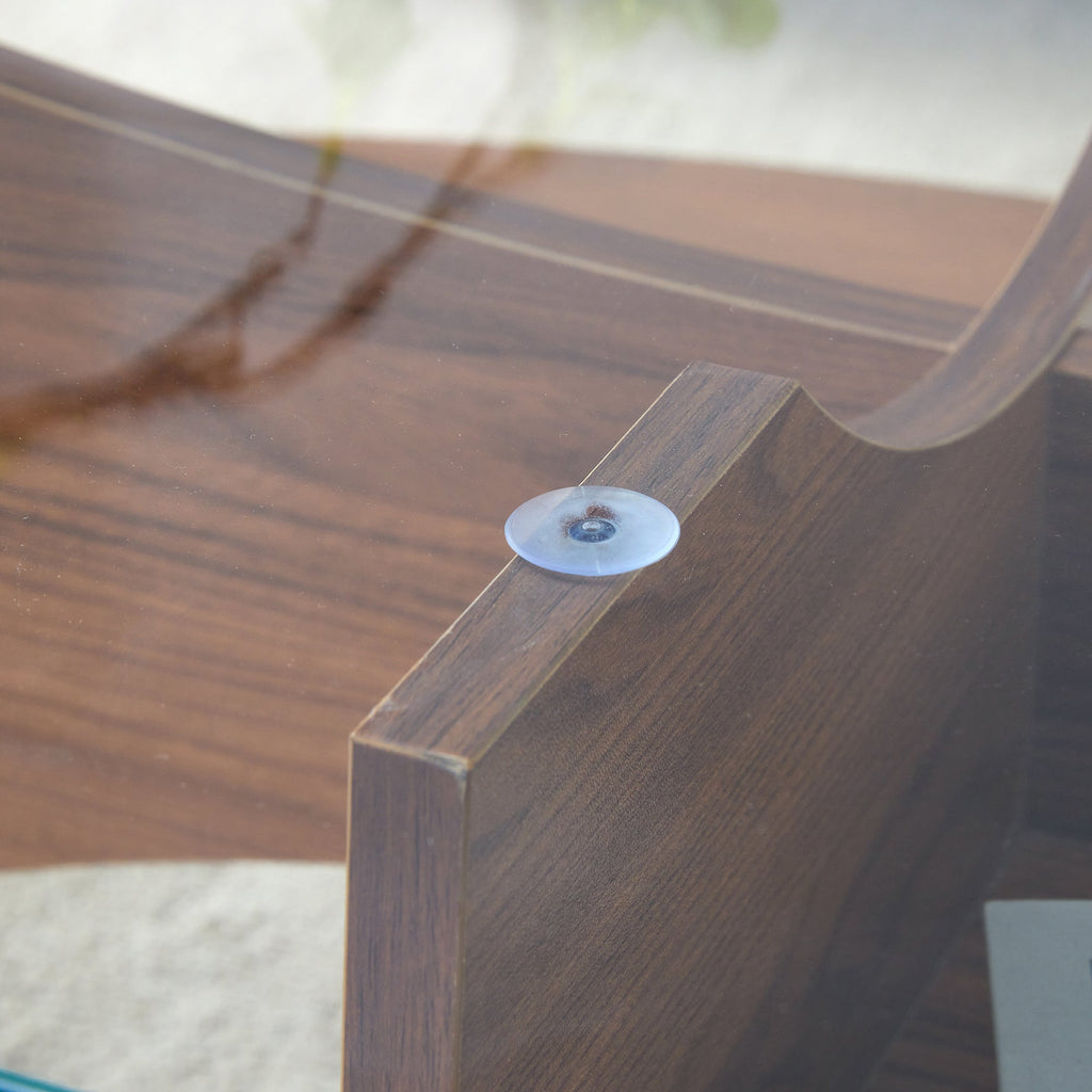 Oval Glass Coffee Table – 41.3" Modern Tempered Glass Table,