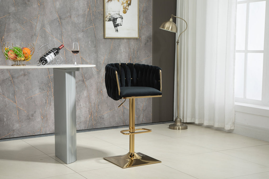 Vintage Bar Stools with Back and Footrest Counter Height Dining Chairs