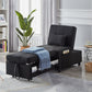 Living Room Bed Room Furniture with Black Linen Fabric Recliner Chair