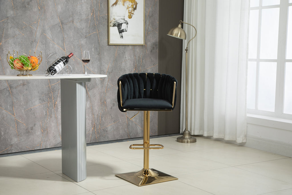 Vintage Bar Stools with Back and Footrest Counter Height Dining Chairs