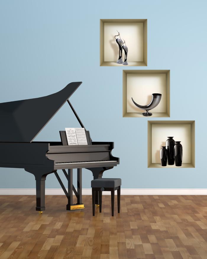 3D Niche Wall Art Decals - Set Of 3 | Easy To Apply, Stunning