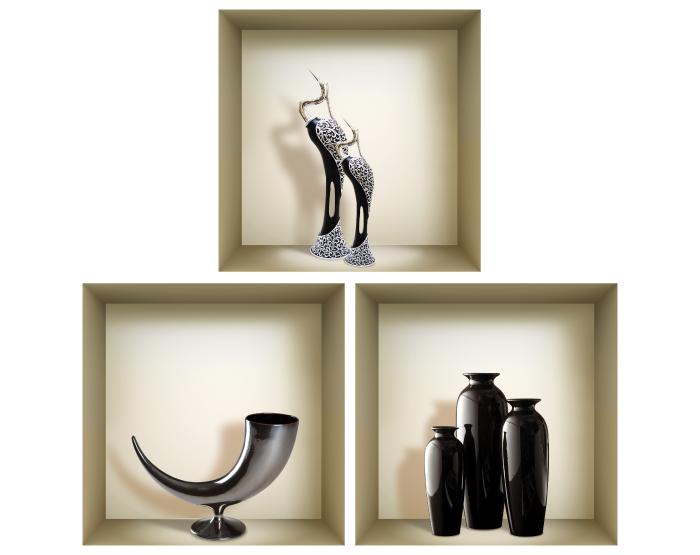 3D Niche Wall Art Decals - Set Of 3 | Easy To Apply, Stunning
