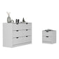 Bennett 2 Piece Bedroom Set, Nightstand + Dresser, White Finish