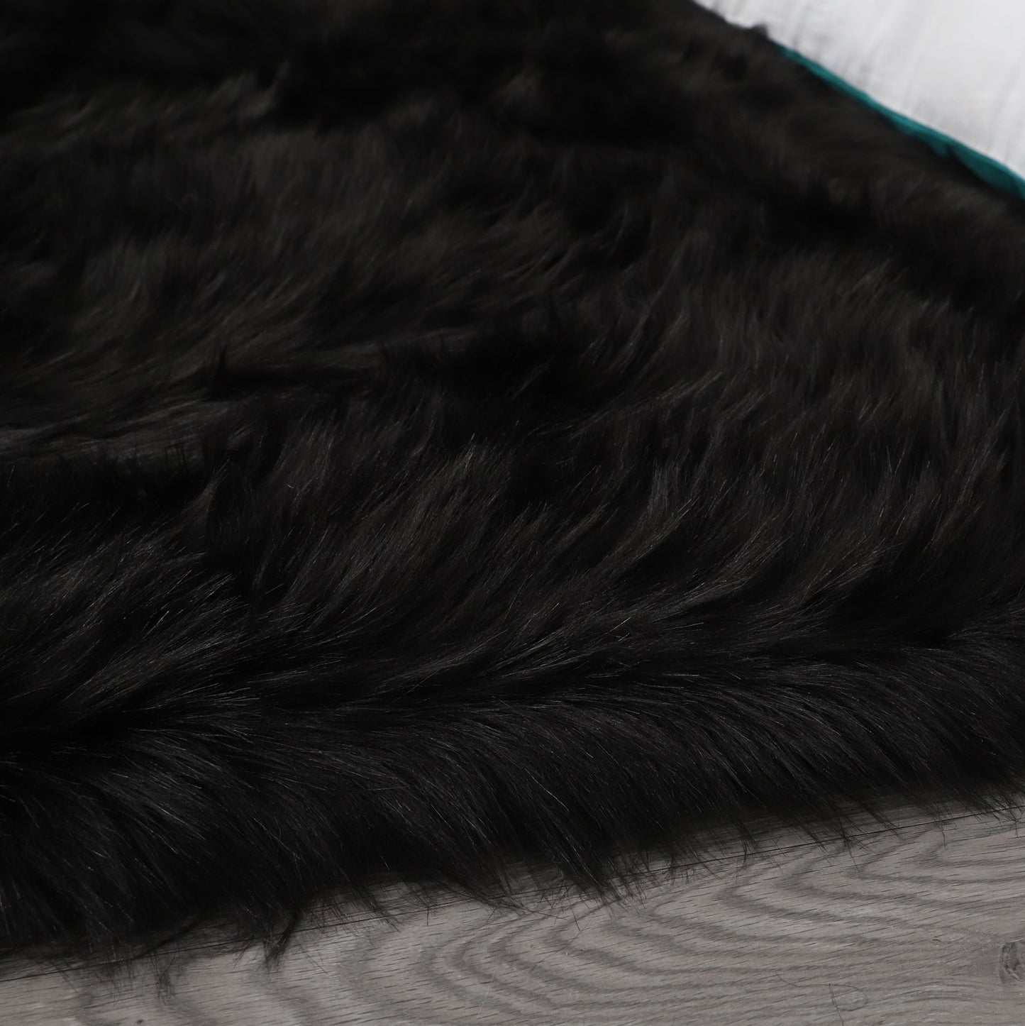 Cozy Ultra Soft Fluffy Faux Fur Black Area Rug