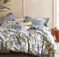 Sistes Gray/Yellow Floral 100% Cotton Reversible Comforter Set