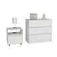 Milford 2 Piece Bedroom Set, Nightstand + Dresser, White Finish