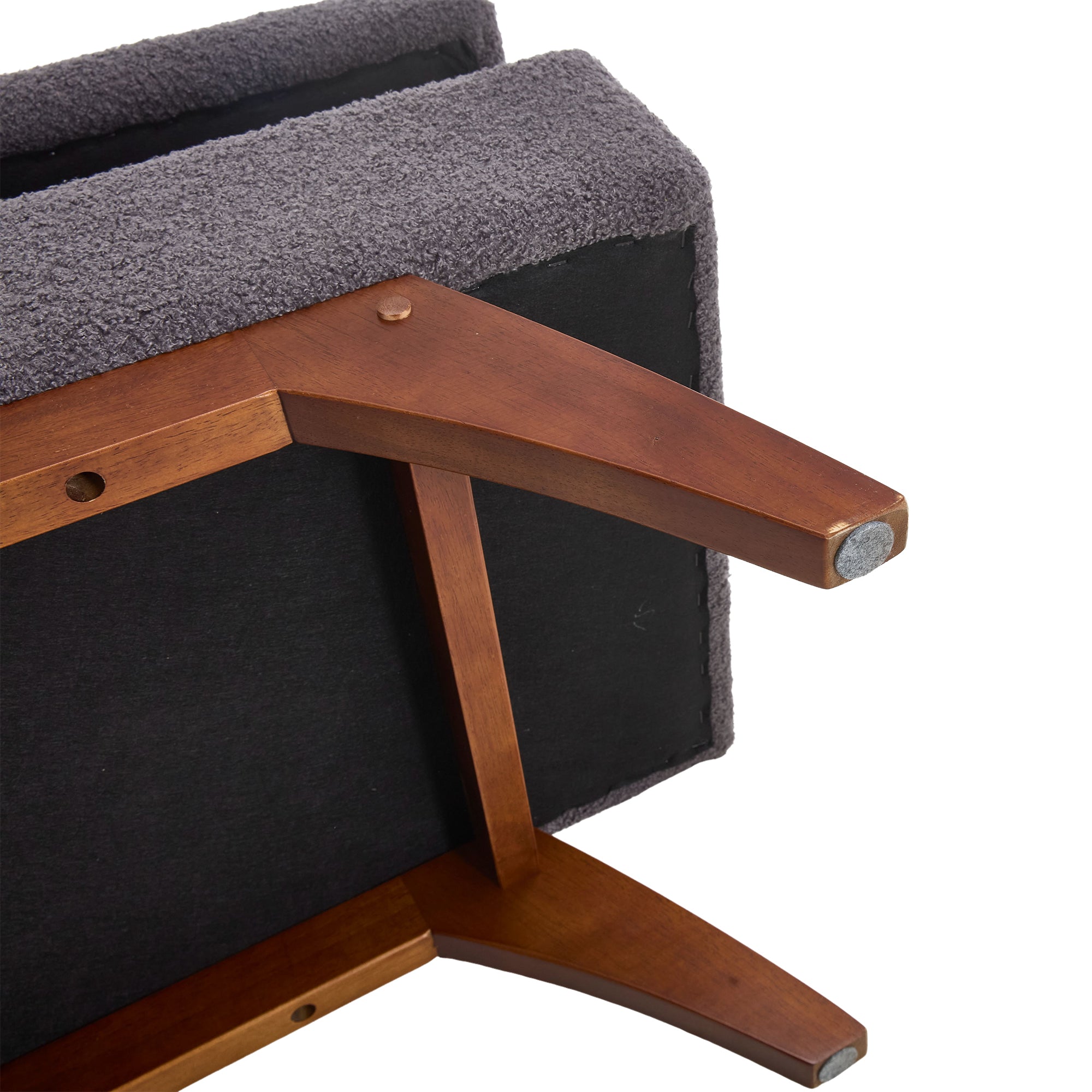 Teddy wool fabric, solid wood feet for solid weighing, and bed end