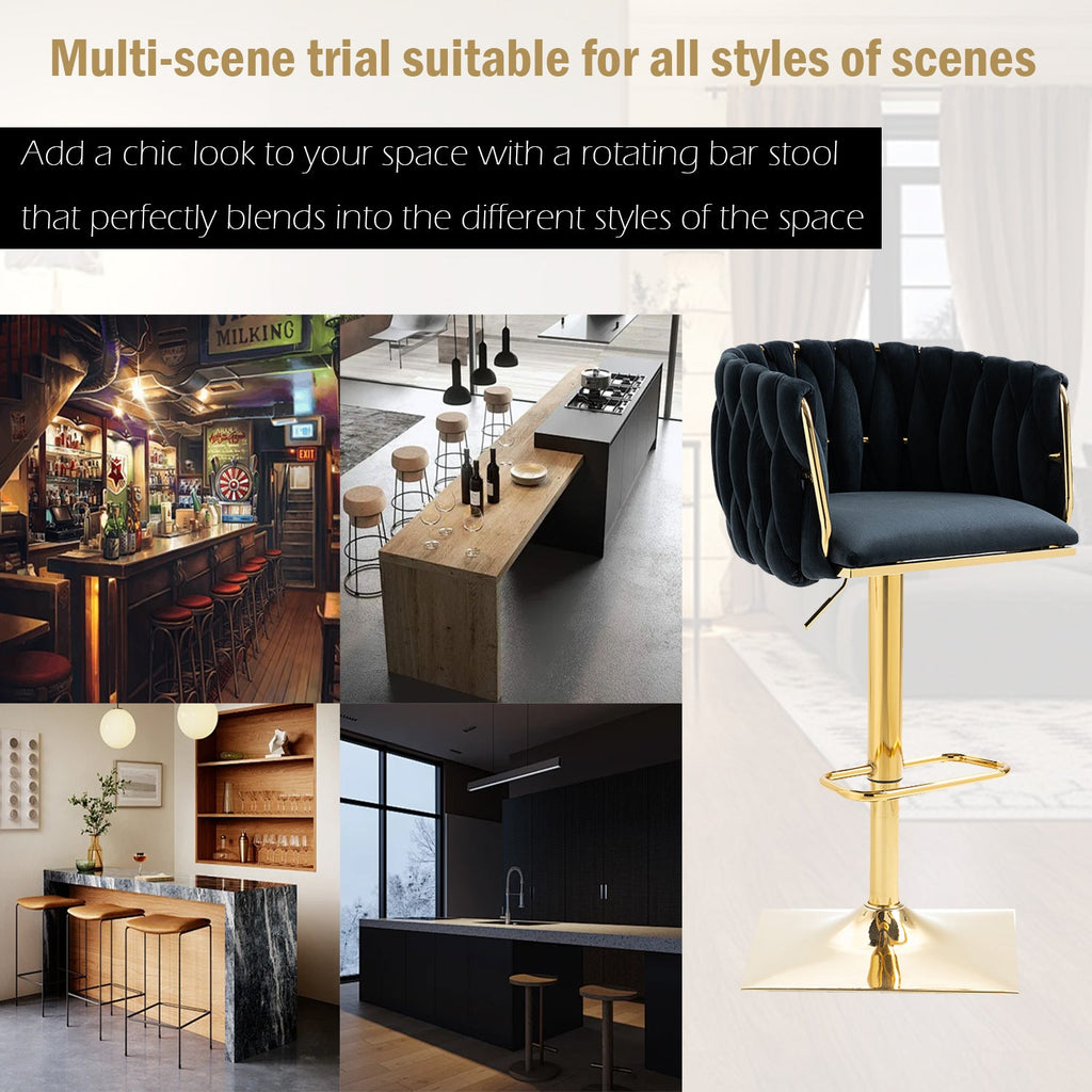 Vintage Bar Stools with Back and Footrest Counter Height Dining Chairs