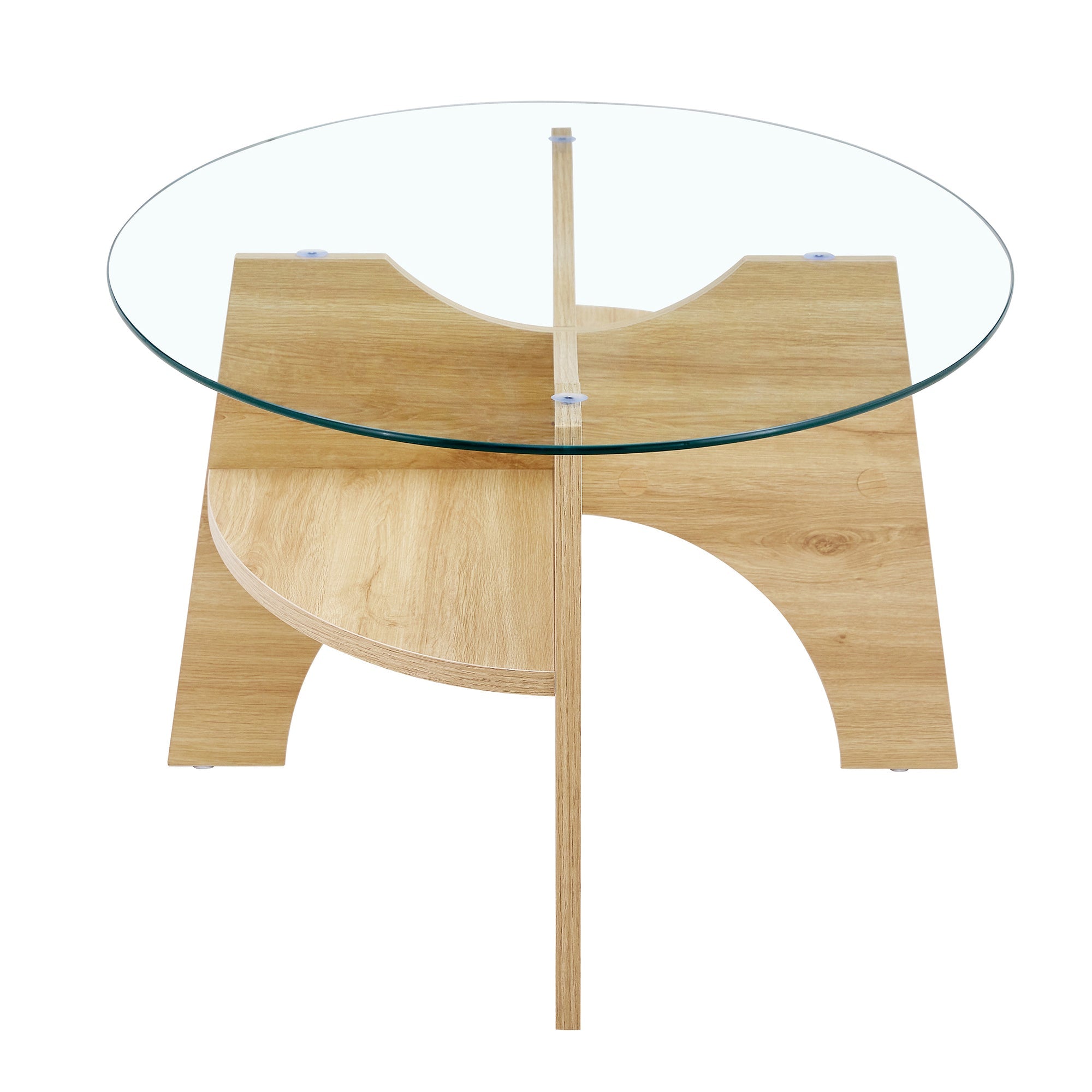 Oval Glass Coffee Table – 41.3" Modern Tempered Glass Table,