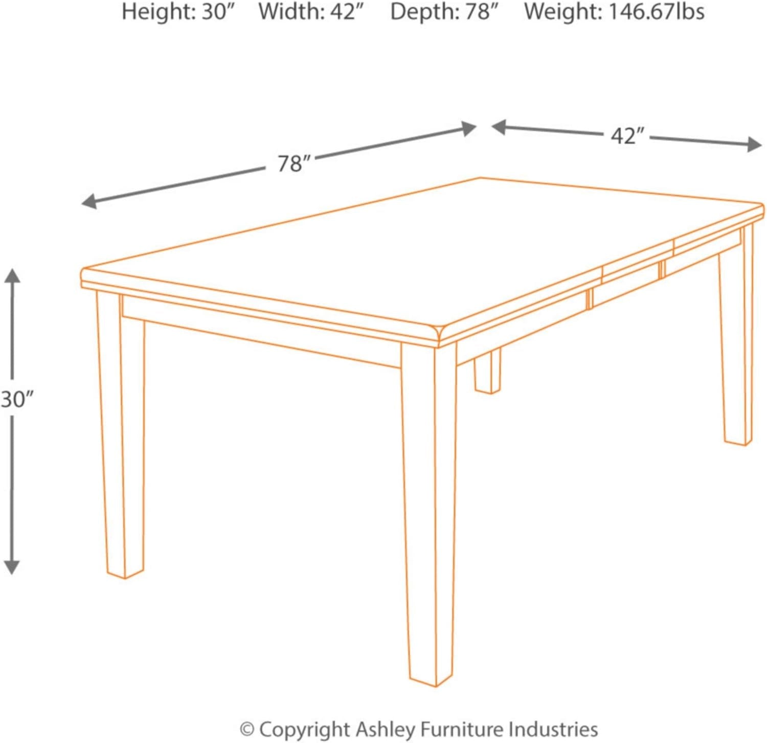 Ralene Traditional Dining Room Extension Table, Medium Brown