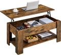 Coffee Table, 47.5In Lift Top Coffee Table with Hidden Compartment and