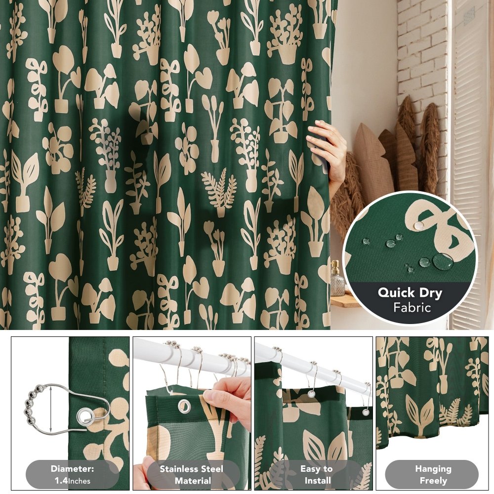 Bohome Foliage Shower Curtains