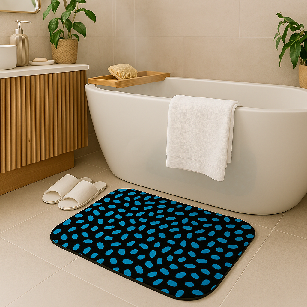 Blue camouflage Bathmat