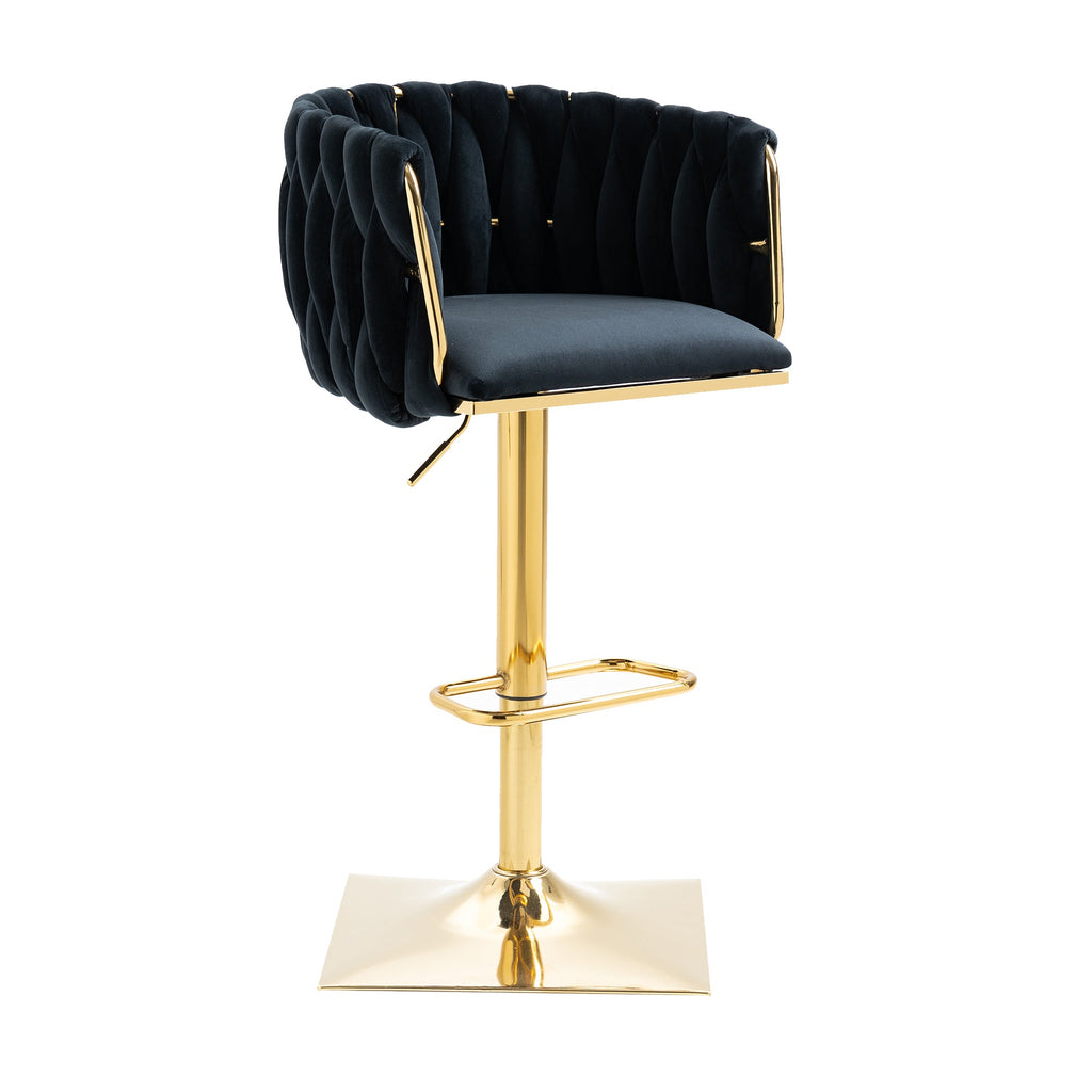 Vintage Bar Stools with Back and Footrest Counter Height Dining Chairs