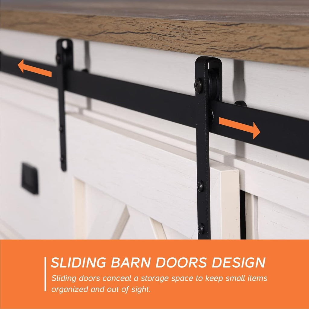 98.4" Wide TV Stand for Tvs up to 110",Faux Bark Finish Wood