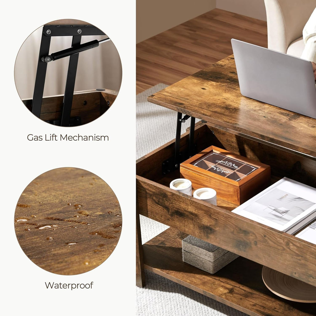 Coffee Table, 47.5In Lift Top Coffee Table with Hidden Compartment and